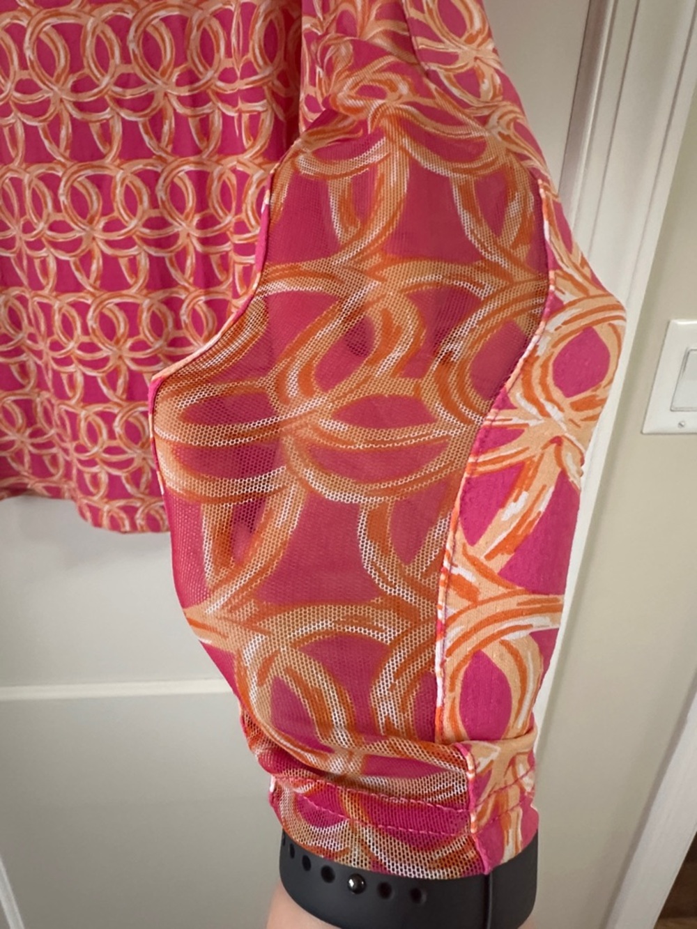 IBKUL Pink & Yellow Geometric Print Long-Sleeve Top - Picture 4 of 4